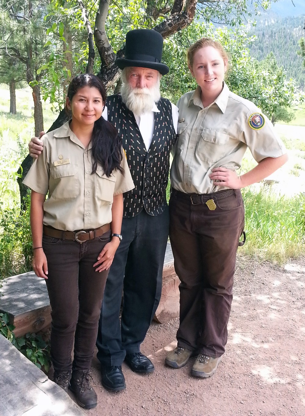 Olmsted with volunteers Aeriel and Karina