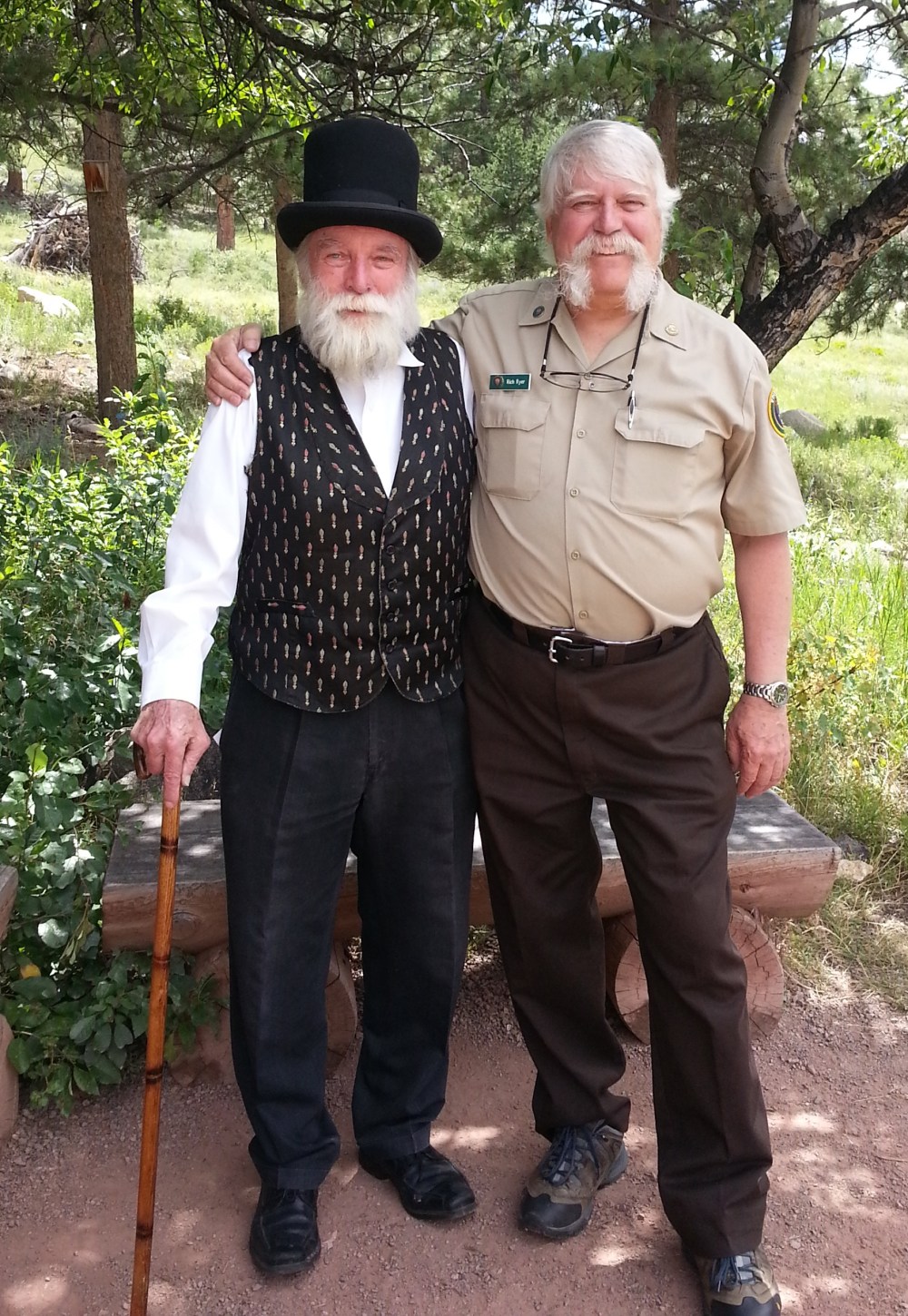 Olmsted with volunteer Rich